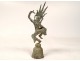 Clochette bouddhiste bronze danseuse Apsara Kmer Cambodge Thaïlande XIXème