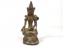 Statuette bouddhiste bronze Bouddha Menla Khmer Cambodge Thaïlande XIXème