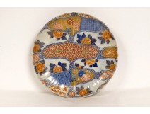 Assiette plat porcelaine imari Arita Japon Fukagawa Seiji fleurs dragon 19è