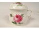 14 pots à crème porcelaine Meissen Allemagne fleurs pivoines bleuets XIXème