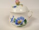 14 pots à crème porcelaine Meissen Allemagne fleurs pivoines bleuets XIXème