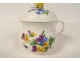 14 pots à crème porcelaine Meissen Allemagne fleurs pivoines bleuets XIXème