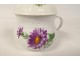 14 pots à crème porcelaine Meissen Allemagne fleurs pivoines bleuets XIXème