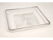 Tray Baccarat cut crystal and sterling silver with punch and decorated star-nineteenth