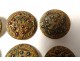 16 boutons anciens métal fleurs étoiles collection fin XIXème siècle