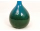 Molten glass vase blue green, signed OJ Lake Ekenas Sweden * twentieth