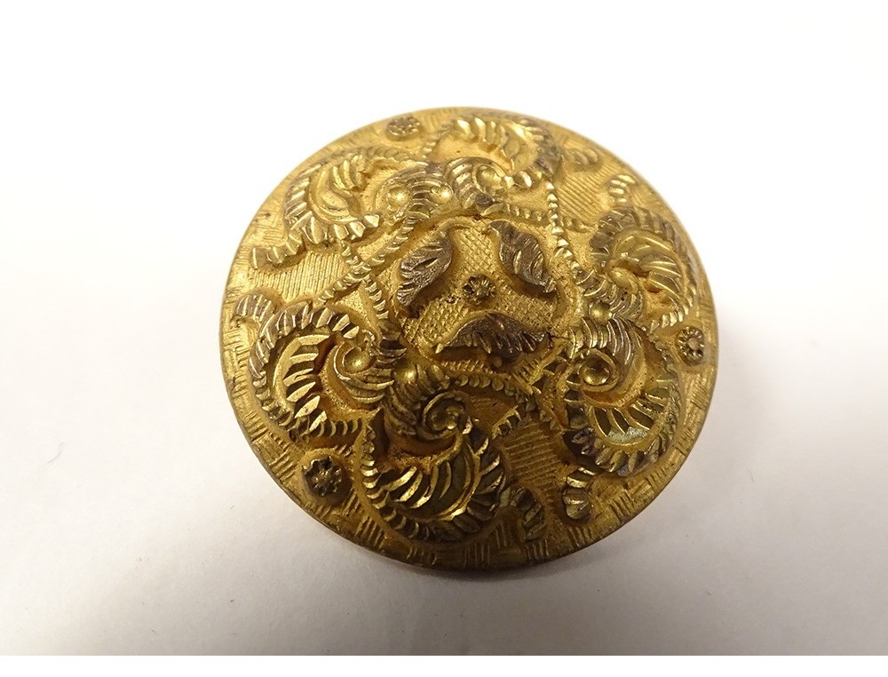 LOT DE 16 ANCIENS petit BOUTONS en métal doré ajouré et émaillé de la