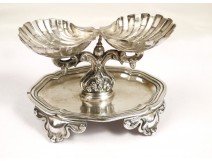 Saleron sterling silver with shell-shaped containers, punches Minerva and goldsmith Turquet nineteenth