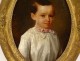 HSP painting Hippolyte Coté portrait young boy child golden frame 19th century