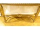 Console Louis XVI demi-lune bois sculpté doré marbre Napoléon III XIXème