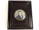 Miniature peinte portrait homme notable redingote cadre palissandre XIXème