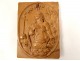 Sculpture bas-relief bois olivier Marie-Madeleine Pénitente Crâne Croix 19è