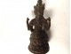 Sculpture statuette bronze déesse Tara Trois Têtes bouddhisme Thailande 19è