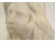 Sculpture of a young woman&#39;s head in Carrara marble by G. Verona, Art Nouveau, 19th century