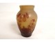 Petit vase balustre pâte de verre Emile Gallé fleurs lis Art Nouveau XIXème