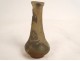 Petit vase balustre pâte de verre Emile Gallé fleurs lis Art Nouveau XIXème