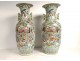 Paire grands vases porcelaine chinoise personnages chevaux Tongzhi XIXème