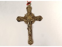 Croix pectorale prélatice argent massif Minerve Christ crucifix 24,67gr 19è