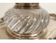 Solid silver Minerva inkwell, silversmith Flamant &amp; Fils, crystal shells, 19th century