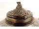 Solid silver Minerva inkwell, silversmith Flamant &amp; Fils, crystal shells, 19th century