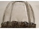 Flacon cristal gravé argent massif allemand personnages moulin bateau XIXè