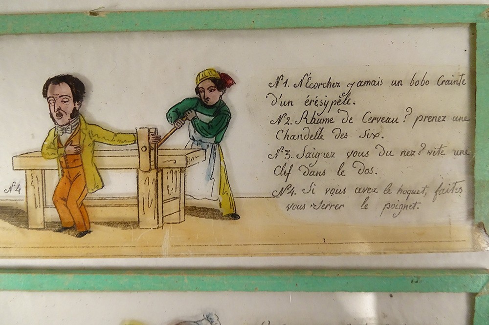 Plaques En Verre Pour Lanterne Magique – Scènes De Caricature – Occasion – Décoration Vintage