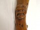 Canne ancienne bois sculpté têtes personnages grotesques Art Populaire XIXè