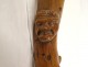 Canne ancienne bois sculpté têtes personnages grotesques Art Populaire XIXè