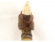 Pommeau de canne tête chien épagneul bois sculpté ivoire XIXème siècle