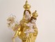 Vierge de Marseille Santibelli terre cuite Enfant Jésus angelots globe XIXè
