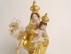 Virgin of Marseille Santibelli terracotta Child Jesus cherubs globe 19th century