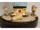 Virgin of Marseille Santibelli terracotta Child Jesus cherubs globe 19th century