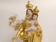 Virgin of Marseille Santibelli terracotta Child Jesus cherubs globe 19th century