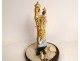 Virgin of Marseille Santibelli terracotta Child Jesus cherubs globe 19th century