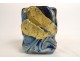 Compression sculpture paperweight Jean-Claude Novaro glass gold leaf
