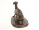 Petite sculpture bronze Pierre-Jules Mène lévrier levrette à la boule XIXè