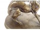 Petite sculpture bronze Pierre-Jules Mène lévrier levrette à la boule XIXè