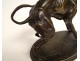 Petite sculpture bronze Pierre-Jules Mène chien lévrier Plock 1854 XIXème