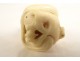Okimono ivoire sculpté crâne Vanité serpent signé Sukeyuki Hida Meiji XIXè