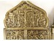 Diptych icon travel Russian Orthodox bronze episodes from the life of Christ 17th