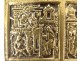 Diptych icon travel Russian Orthodox bronze episodes from the life of Christ 17th