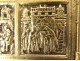 Diptych icon travel Russian Orthodox bronze episodes from the life of Christ 17th