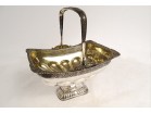 Grande coupe à anse de table argent massif russe fleurs 694gr XIXème