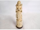 Sculpture ivoire Goa Vierge Marie angelots travail indo-portugais début XIXè
