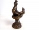 Sculpture bronze Arson poule poussin panier Oeufs Frais animalier XIXème