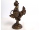 Sculpture bronze Arson poule poussin panier Oeufs Frais animalier XIXème