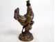 Sculpture bronze Arson poule poussin panier Oeufs Frais animalier XIXème