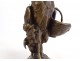 Bronze sculpture Arson hen chick basket Eggs Animal fresh 19th century