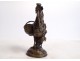 Bronze sculpture Arson hen chick basket Eggs Animal fresh 19th century