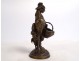 Bronze sculpture Arson hen chick basket Eggs Animal fresh 19th century